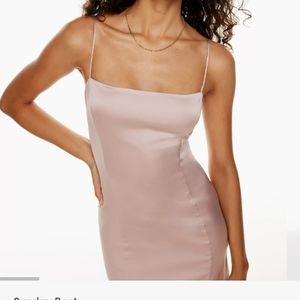 Aritzia shimmer dress in Mauve